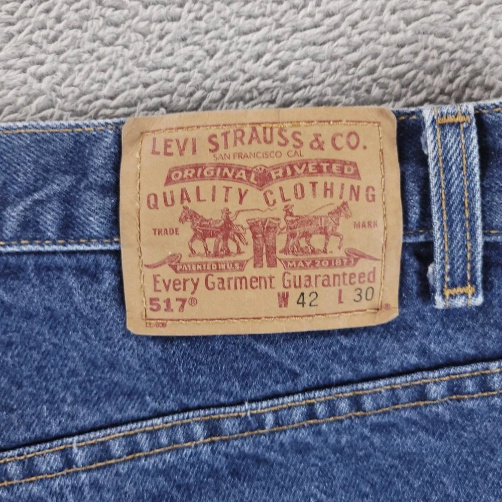 VTG Levis 517 Jeans Mens 42x30 Blue Regular Bootcut Dark Wash Western
